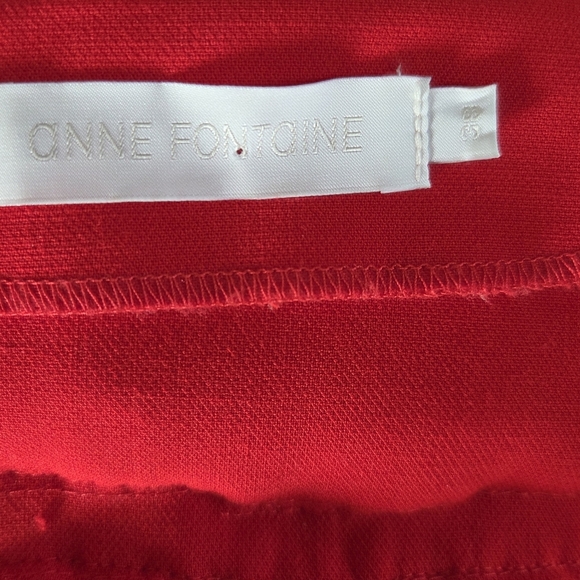 Anne Fontaine Petunia Red A-line Short Sleeve Pockets Dress With Ruffles EU 38 - Picture 16 of 16